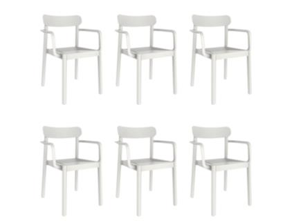 GARBAR Elba Poltrona Interior e Exterior Set 6 Branco