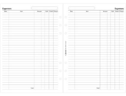 Recarga de Folhas FILOFAX  Despesas (Branco - Notas - 25 Folhas)
