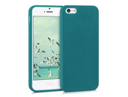 Capa para iPhone SE KWMOBILE Pele Sintética Verde