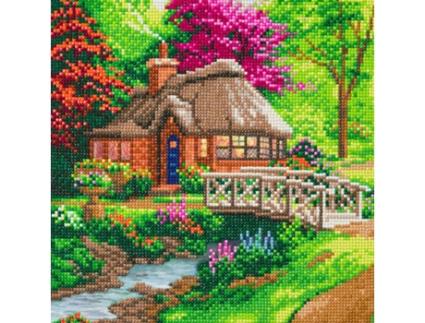 Pintura Diamante Casa de Campo 30 X 30 Cm Youdoit CRYSTAL ART