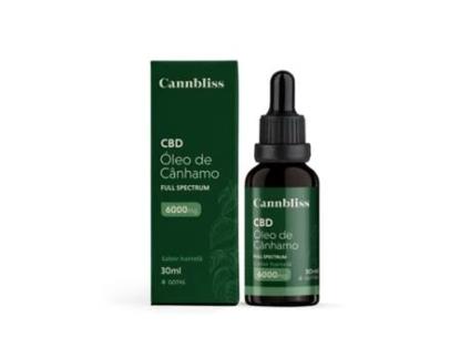 Óleo de Cânhamo 20% 6000 Mg CANNBLISS Full Spectrum com Mct 30 Ml Sabor Hortelã