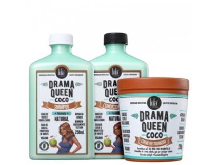 Kit Lola Cosmetics Drama Queen Coco Shampoo Condicionador e Creme Restaurador LOLA COSMETICOS