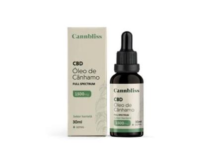 Óleo de Cânhamo 5% 1500 Mg CANNBLISS Full Spectrum com Mct 30 Ml Sabor Hortelã