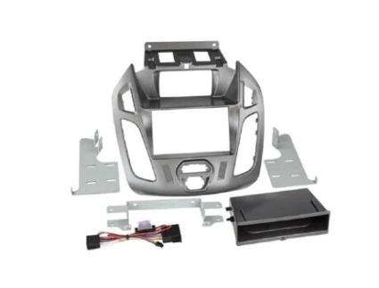 Kit de Painel de Rádio 2Din Compatível com Ford Transit Connect Ap13 com Display Bolso Vazio Induction Qi Silver