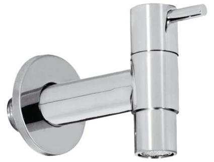 Tap de Jardim com Aerador de Água Fria Moderna Cromo Ao Ar Livre Banhado