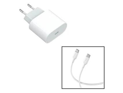 Carregador Base Type-C Fastcharge Carregamento Tecnologia para iPhone 15 Plus LEKUS Branco