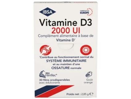 Vitamina D3 2000 UI 30 Filmes Orodispersíveis IBSA