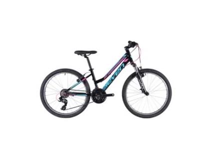 Bicicleta ELEVEN Pro Lady 24 Al Vb Preta Azul Bebe Brilho