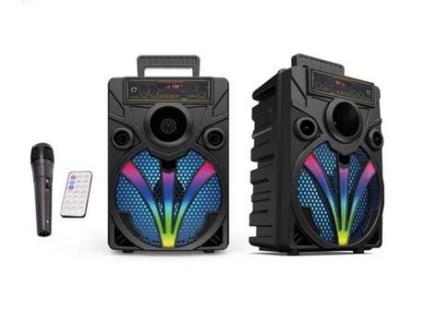 Coluna Wireless Portátil com Luz Led 8W KIMISO Qs-7806 Preto