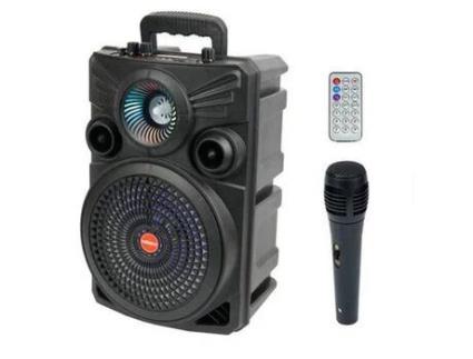 Coluna Wireless Portátil com Luz Led 8W KIMISO Qs-7808 Preto