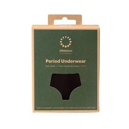 AllMatters Cueca Menstrual Cintura Alta para Fluxo Moderado Size XXS