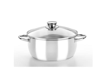 Caçarola MONIX Optima 24Cm 4L Inox C/Tampa Vidro