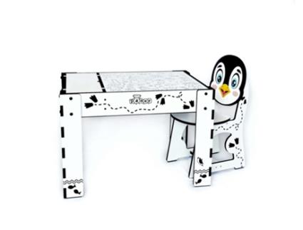 Mesa com Cadeira Infantil Caixa de Areia Iluminada “Pinguim Engraçadao” DANNYFUNNY