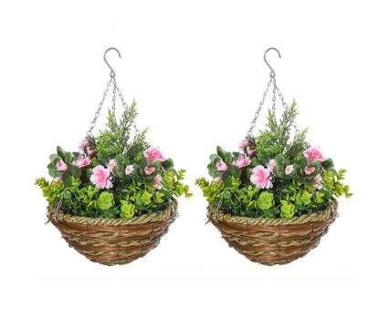 Conjunto de 2 plantas artificiais outsunny 844-360