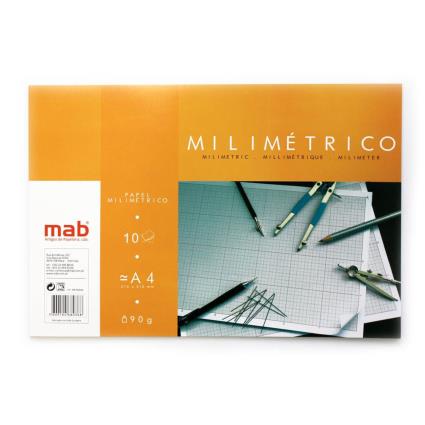 Bloco Papel Milimétrico A4, 10 Folhas