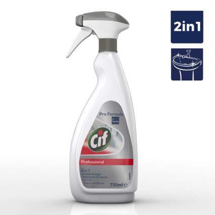 Spray líquido de limpeza de casa de banho 2 em 1 profissional, frasco, vermelho 750 ml