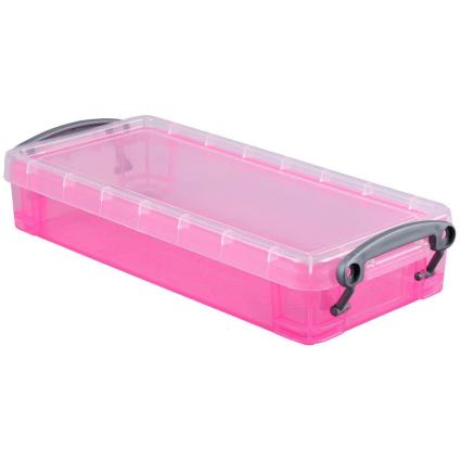 Caixa de armazenamento empilhável rosa de 0,55 L, 220 x 100 x 40 mm