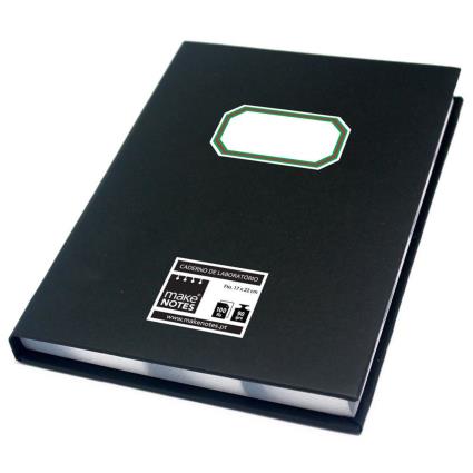 Caderno de Laboratório, 17 x 22 cm, 100 Folhas, Preto