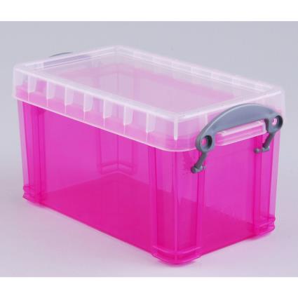 Caixa de Arrumação Rub, 2,1 L, Rosa com Tampa Transparente