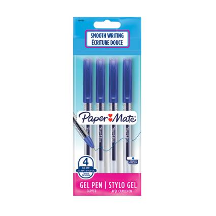 Esferográfica Gel Jiffy, Ponta de 0,5 mm, Tinta Azul, 4 Unidades