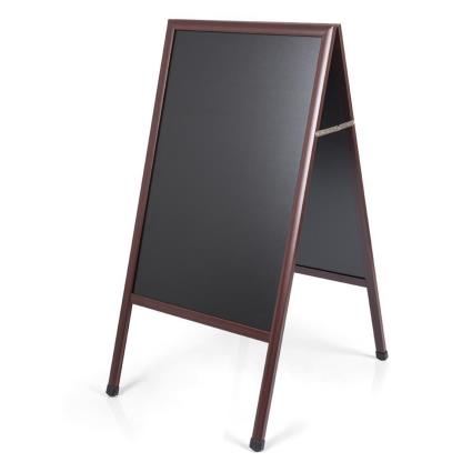 Cavalete com Quadro Negro para Giz, 1200 x 600 mm, Moldura Madeira com Acabamentos Cerejeira