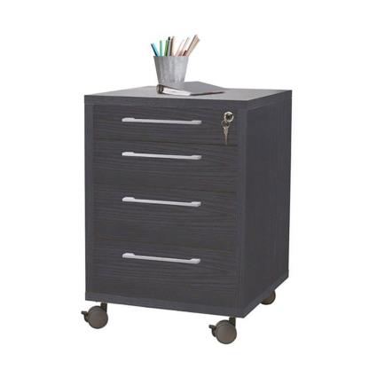 Bloco 4 Gavetas Sophie, 48,2 x 68,2 x 49,1 cm, Melamina, Preto