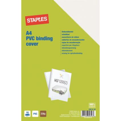 Capa de Encadernação, A4, PVC, 230 Mícrones, Transparente, 100 Folhas