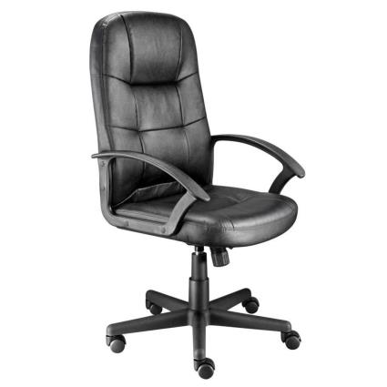 Cadeira de Executivo para Escritório, Smart, Pele Sintética, Preto