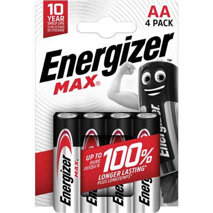 Pilhas Alcalinas MAX® AA LR6, Embalagem 4 Unidades