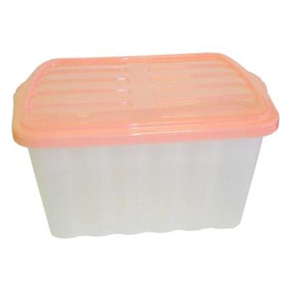 Caixa de Arrumação Multiusos, 12 L, Transparente com Tampa Laranja