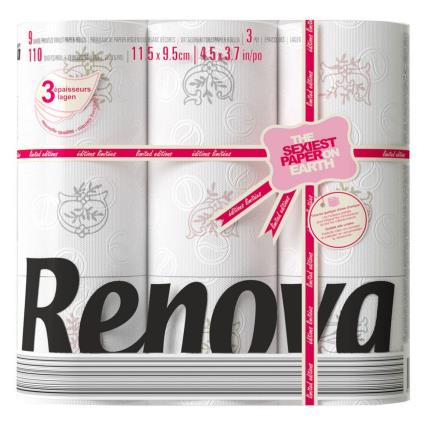 Papel Higiénico de Rolo Padrão Design, 3 Camadas, Branco