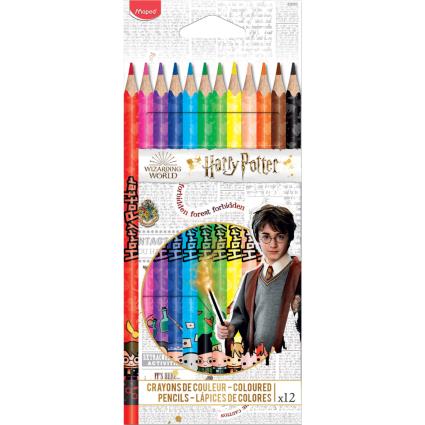 Lápis de Cor Harry Potter, Minas de Várias Cores, Pack de 12 Lápis