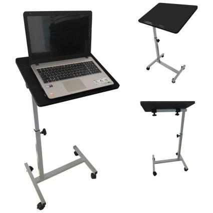 Mesa para Computador Tejo, 48 x 36 x 61-90 cm, Metal e Melamina, Preto