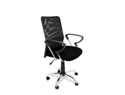 Cadeiras de Escritório com Assento Têxtil Cor Preta Modelo Helena FURNITURE STYLE