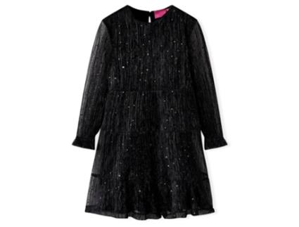 Vestido de Criança VIDAXL Comprida Vida Xl Lantejolas Preto (92)