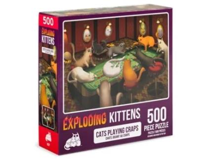 Puzzle EXPLODING KITTENS Cats Playing Craps (1000 Peças)