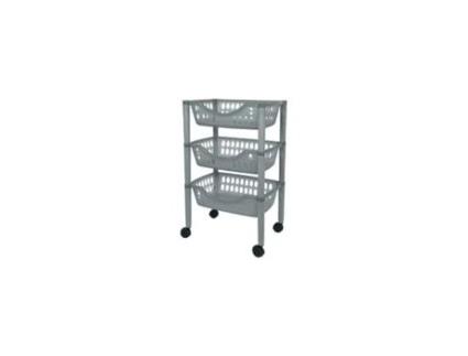 Carrinho De Legumes Multiuso 3 Andares 66,5 X 39,3 X 26,5 Cm Cor Prata - 185 JUYPAL