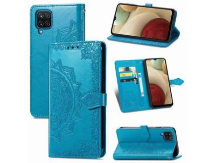 Capa Fólio para Samsung Galaxy A12 RASENA Pele Sintética Azul