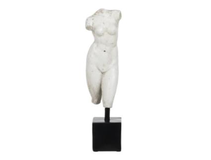 Escultura Busto Branco Preto 14 X 11 X 43 Cm