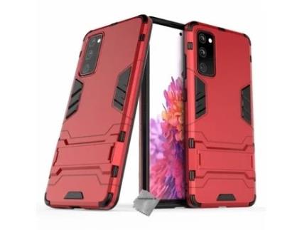 Estojo para Samsung Galaxy S20 HTDMOBILES Vidro Temperado Rígida Vermelho