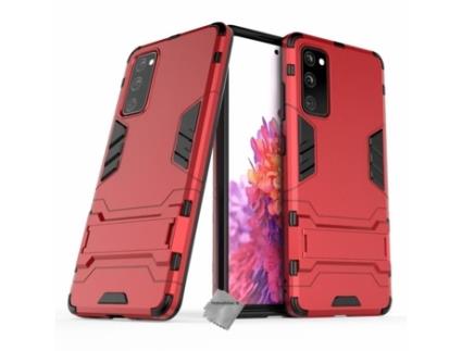 Estojo para Samsung Galaxy S20 HTDMOBILES Tecido Anti-Choque Rígida Vermelho