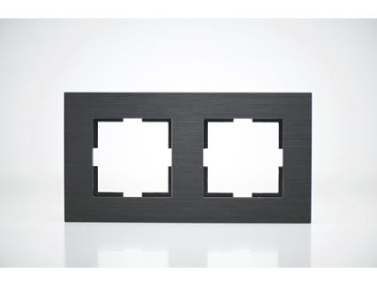 Placa de Acabamento de Metal Preto 2 Postes 84X159X10Mm