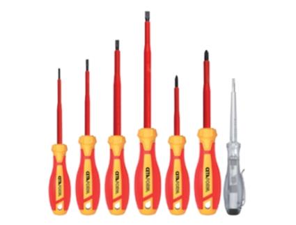 Jogo de 7 Pratos Vde 1000V Isolados de Grip Soft e Pozidriv CETAFORM