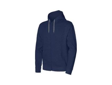 Moletom em camurça azul marinho com zíper completo ISSALINE