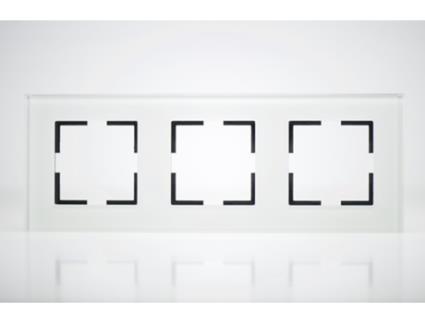 Placa de Acabamento de Vidro Branco 3 Postes 84X230X10Mm
