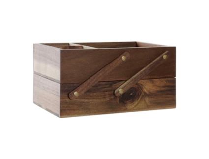 Caixa com compartimentos  Acácia (25.5 x 45.7 x 16 cm)
