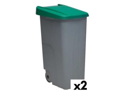 Caixote do Lixo com Rodas Denox 85 L Verde 58 x 41 x 76 cm