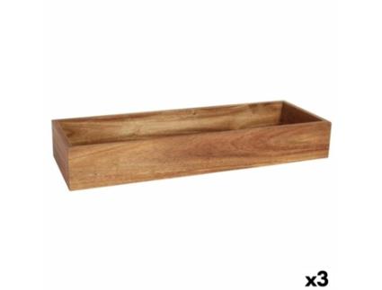 Organizador de Gavetas Viejo Valle Quadrado Acácia 53 x 16,2 x 7,5 cm (3 Unidades)