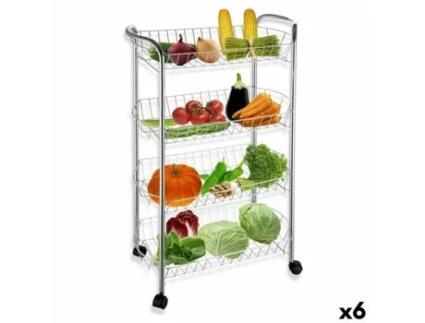 Carrinho de Vegetais Confortime 4 Prateleiras Metal 51 x 27 x 84 cm (6 Unidades)