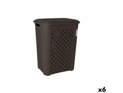 Cesto de Roupa Suja Tontarelli Arianna Wengue Plástico 43,5 x 33,5 x 55 cm (6 Unidades)